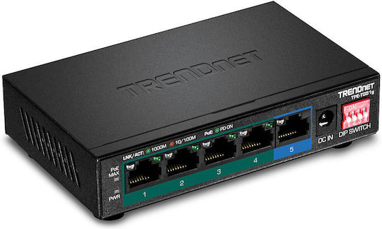 Trendnet TPE-TG51G v1.0R Unmanaged L2 PoE+ Switch με 5 Θύρες Gigabit (1Gbps) Ethernet
