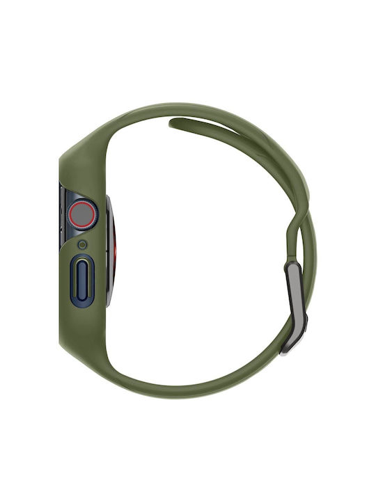 Spigen Liquid Air Pro Silikonhülle Moss Green für Apple Watch 45mm