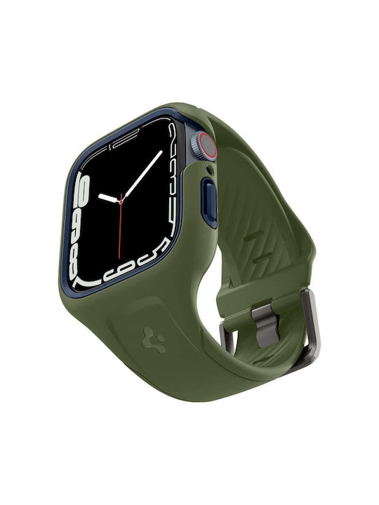 Spigen Liquid Air Pro Silikonhülle Moss Green für Apple Watch 45mm