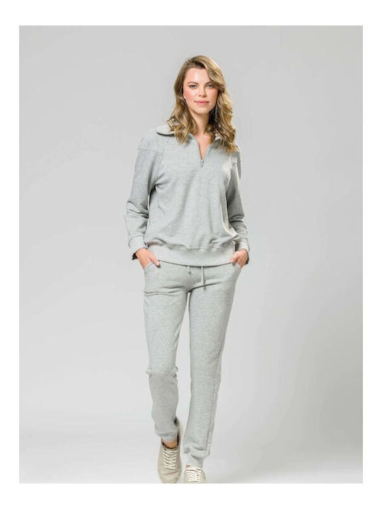 Harmony Winter Women's Pyjama Set Cotton Gray 28-