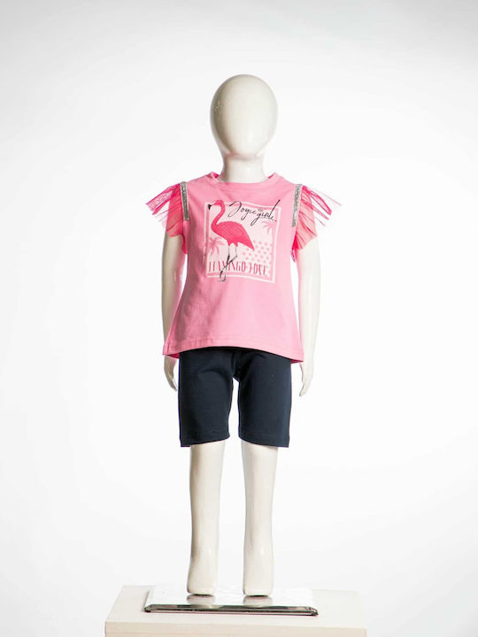 Joyce Kids Set with Shorts Summer 2pcs Pink