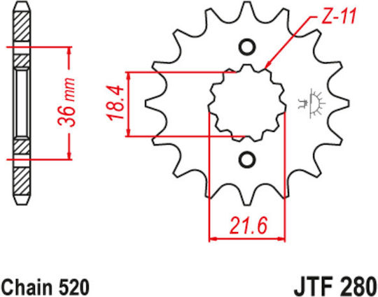 JT Sprockets Front Sprocket 13 Teeth for Honda AX-1 / NX 250 / XL 250