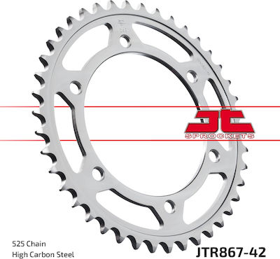 JT Sprockets Γρανάζι Πίσω 96'-98' 42 Δόντια Ατσάλινο για Yamaha TDM 850