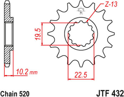 JT Sprockets Vorderes Ritzel 15 Zähne für Suzuki DRZ 400S / DRZ 400SM