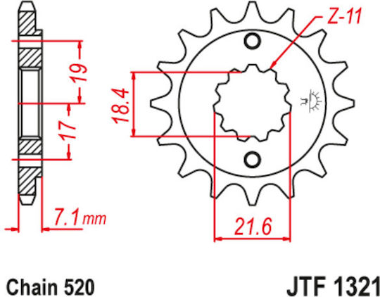 JT Sprockets Front Sprocket 13 Teeth for Honda CBF 250 / CRF 250 / XR 250R