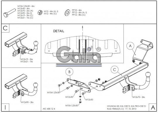 Galia Abschlepphaken Auto Kia Ceed