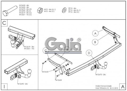 Galia Abschlepphaken Auto Ford Focus