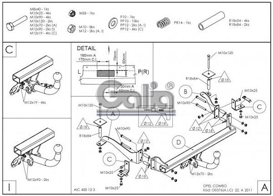 Galia Abschlepphaken Auto Opel Kombi