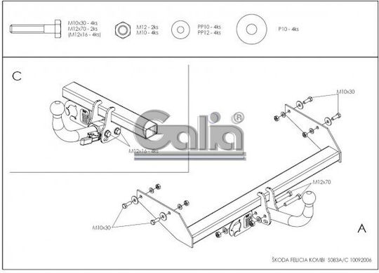 Galia Abschlepphaken Auto Skoda Felicia