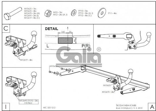 Galia Abschlepphaken Auto Skoda Fabia