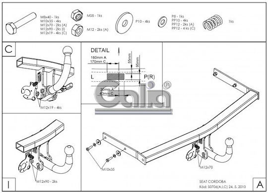 Galia Abschlepphaken Auto Seat Cordoba
