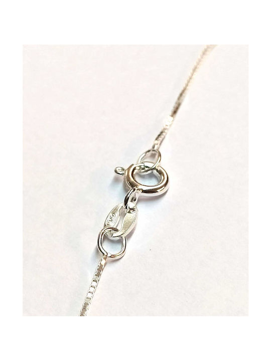 Silver peephole necklace with silver chain