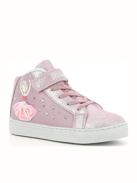 Mille Stelle Kids Sneakers High with Scratch & Lights Pink