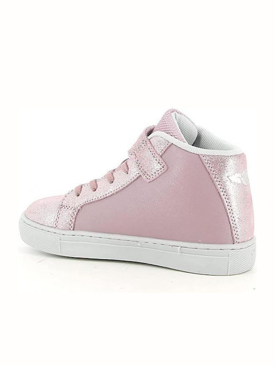 Mille Stelle Kids Sneakers High with Scratch & Lights Pink