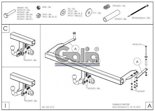 Galia Abschlepphaken Auto Subaru Forstwirt