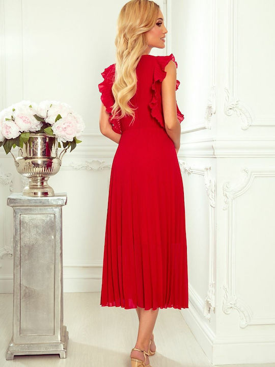 Numoco Midi Kleid für Hochzeit / Taufe Rot