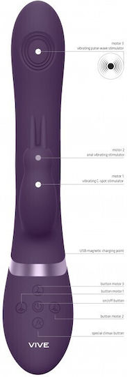 Vive Rini Vibrator Kaninchen 22.9cm Purple