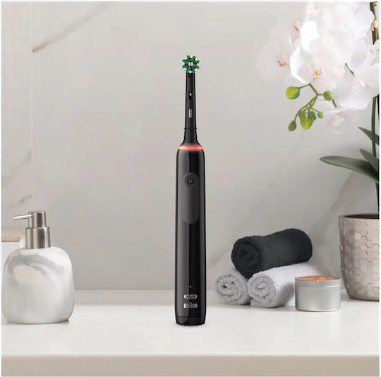 Oral-B Pro 3 3500 Ηλεκτρική Οδοντόβουρτσα με Χρονομετρητή, Αισθητήρα Πίεσης και Θήκη Ταξιδίου Black