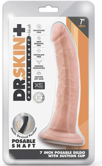 Dr. Skin Plus Posable Ρεαλιστικό Dildo με Βεντούζα Vanilla 19cm