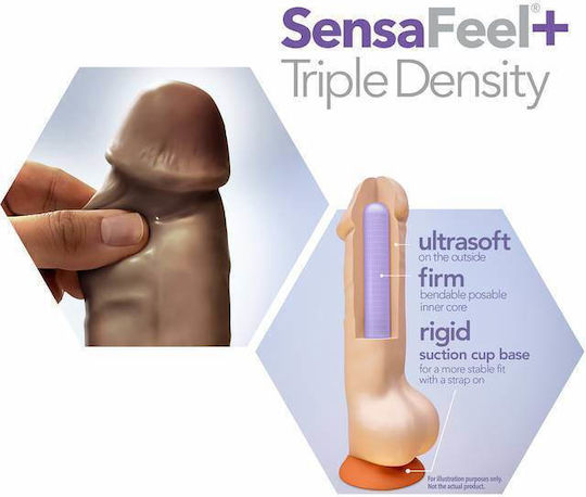 Dr. Skin Plus Posable Dildo realist Cu ventuză Ciocolată 14cm