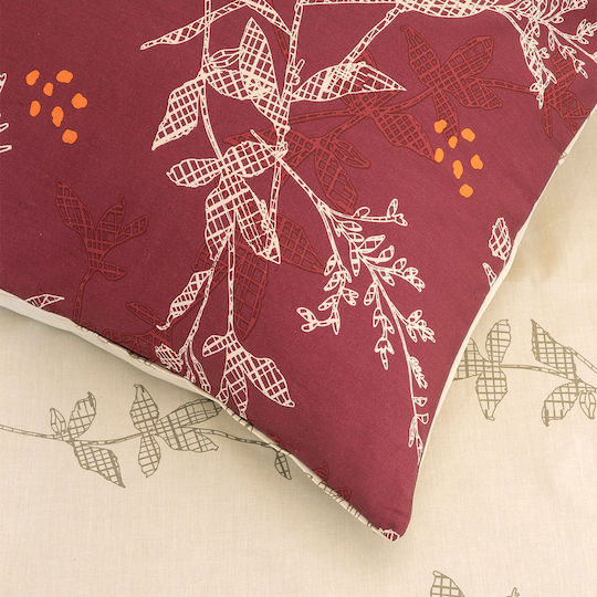 Kocoon Grunge Σετ Σεντόνια Μονά 160x270εκ. Rose / Bordeaux (3τμχ)