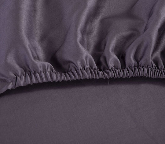 Nef-Nef Homeware Sheet Super-Double with Elastic 160x200+35cm. Elements Anthracite