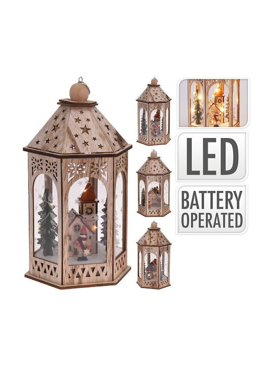 Koopman Christmas Wooden Lantern Battery Operated 29x16cm Various Designs