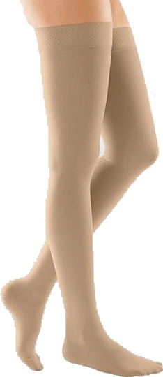 2S Paramedical Graduated Compression Thigh-High Sock Class 1 18-24 mmHg Open Toe Graduated Compression Thigh High Stockings with Silicone Compression Class 1 Beige