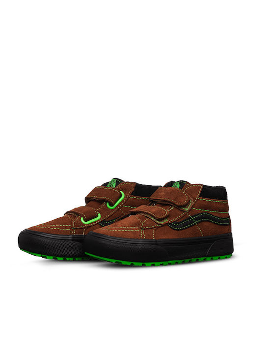 Sk8 Mid Kids Sneakers High with Scratch Brown