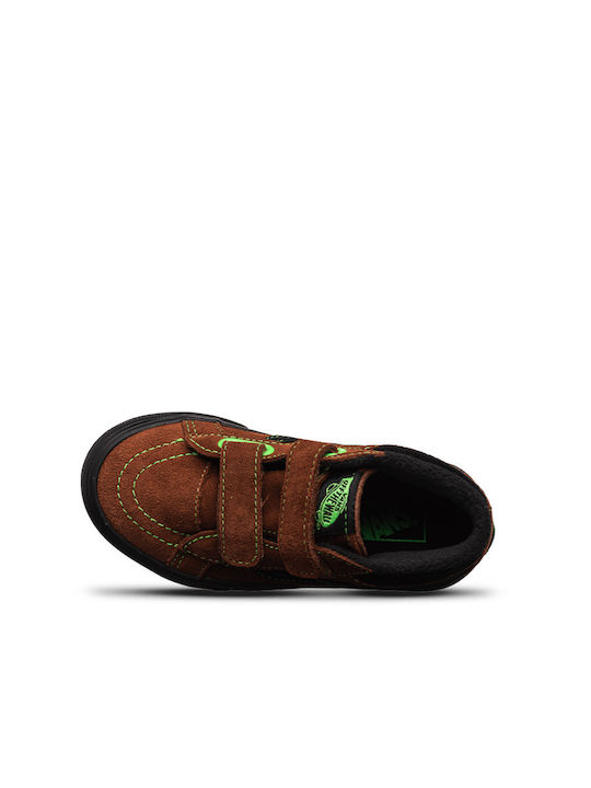 Sk8 Mid Kids Sneakers High with Scratch Brown
