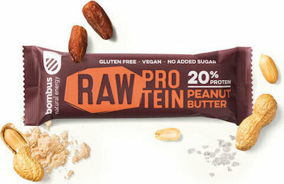 Bombus Raw Protein Riegel mit 20% Protein & Geschmack Erdnussbutter 50gr