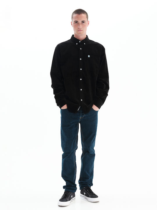 Long-sleeved Corduroy Shirt Black