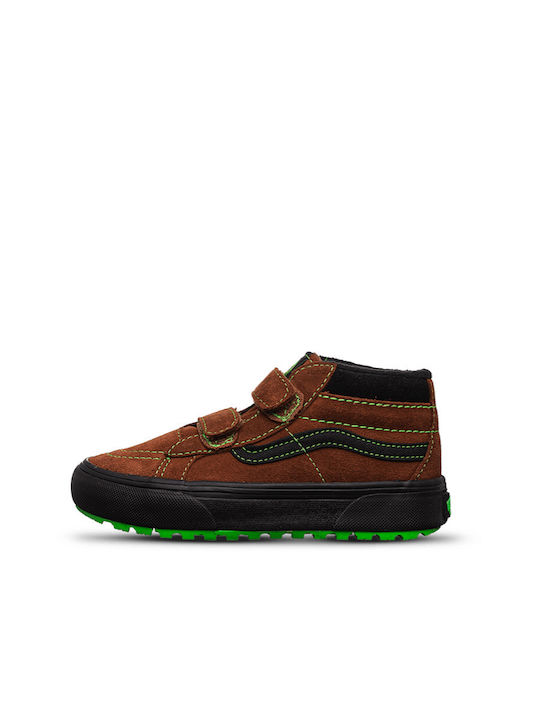 SK8-Mid Reissue Παιδικά Sneakers High με Σκρατς Καφέ