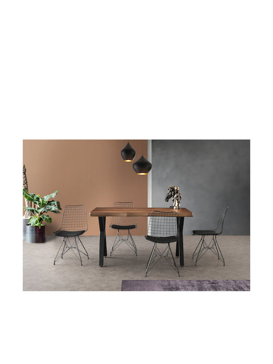 Siera Table Dining Room Wooden with Metal Frame 140x80x75cm