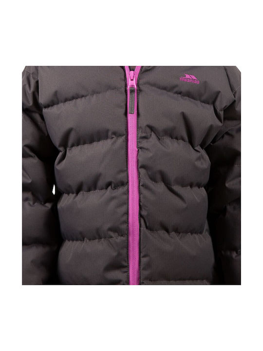 Amira Kinder Gesteppt Lang Jacke mit Kapuze Grau