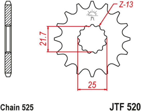 JT Sprockets Front Sprocket 17 Teeth for Suzuki DL 1000 V-STROM 10-16 / GSXR 750 00-10 / GSR 750 11-12