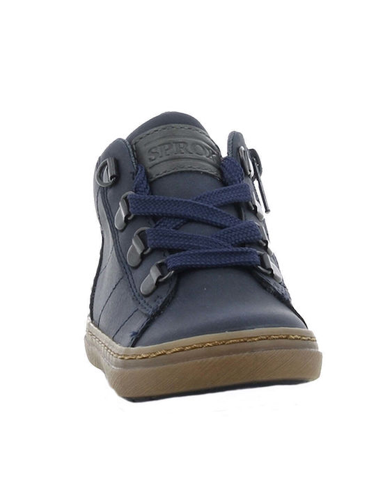 Sprox SX Kids Leather Boots with Lace Navy Blue