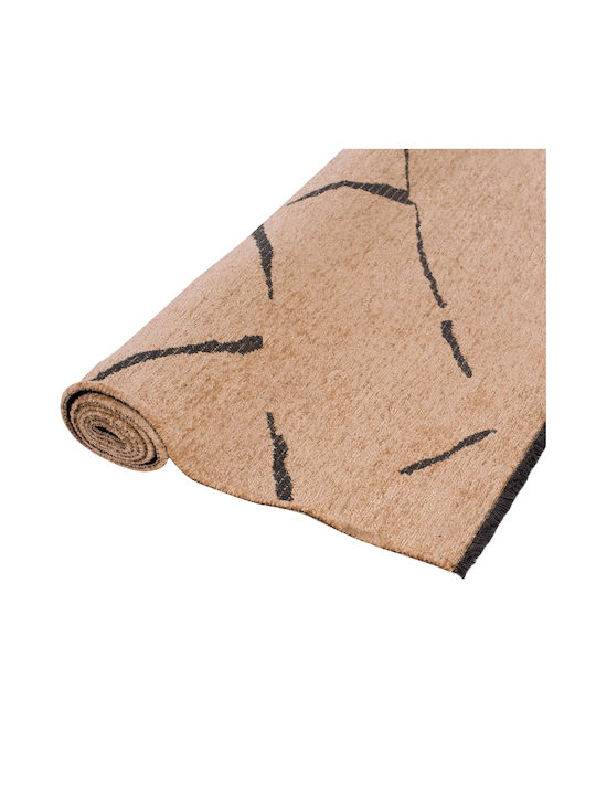 HomeMarkt Callisto Teppich Rechteckig mit Fransen Light Brown / Black