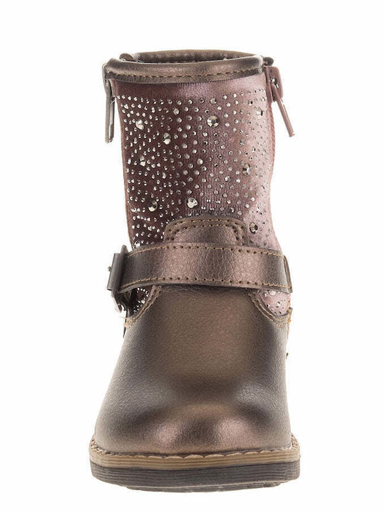 Touiti Kids Leather Anatomic Boots with Zipper Pink