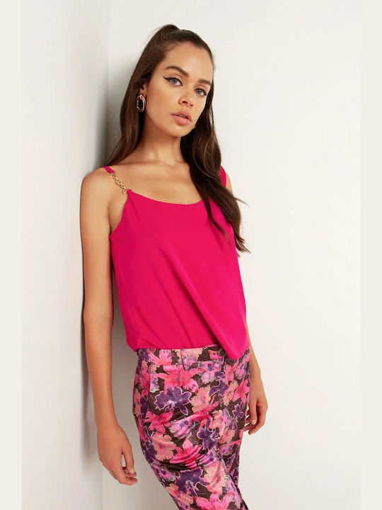 Toi&Moi Women's Summer Blouse with One Shoulder Fuchsia