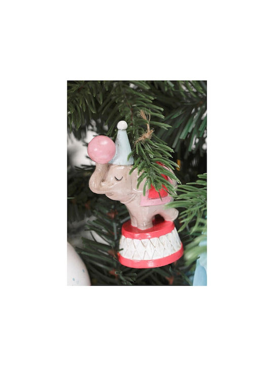 Zaros Christmas Baby Elephant Ornament Red 8x8cm με Μπάλα