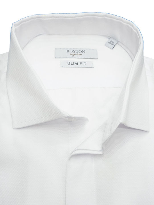 Boston Men's Long Sleeve Shirt White Slim Fit (180)