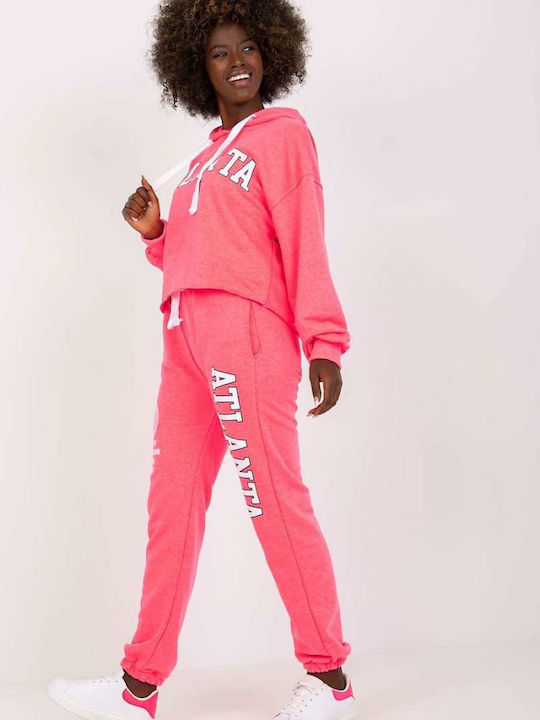 Ex Moda Damen-Sweatpants-Set Fluo Pink