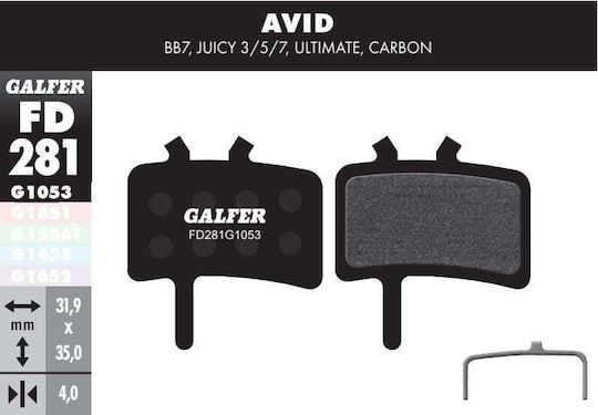 Galfer Standard Avid FD281 FD281G1053 Plăcuțe de frână pentru disc bicicletă
