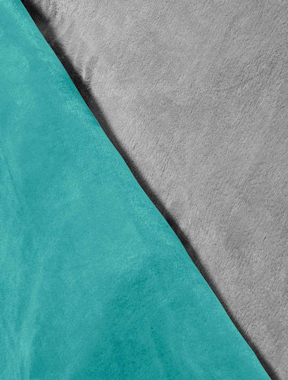 Madi Neve Sofa Blanket 125x170cm Petrol Blue / Grey