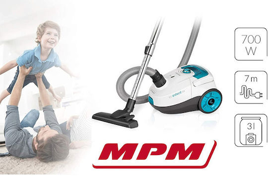 MPM MOD-27 Прахосмукачка 700W С торба 1.5лт Бял