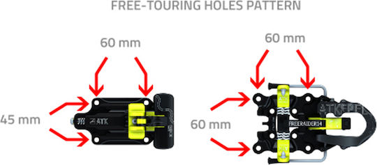 ATK Freeraider 14 2.0 Ski Bindings with Brake Width 97mm Black/Green