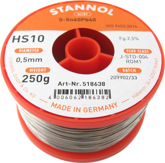 Stannol 518638 Καλάι Κόλλησης 0.5mm 250gr