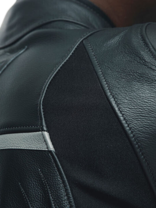 Dainese Racing 4 Winter Herren Motorradjacke Leder Schwarz