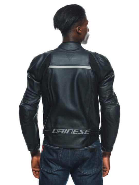 Dainese Racing 4 Winter Herren Motorradjacke Leder Schwarz